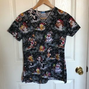 Women’s Looney Tunes Christmas Scrub Top